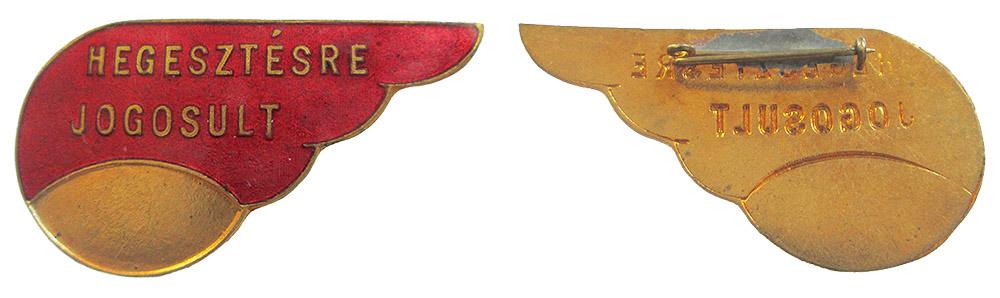 Hegesztsre jogosult jelvny - ritkbb piros szn!